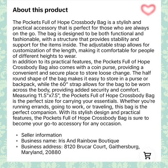 Iris & Rainbow: pockets full of hope crossbody purse - Picture 12 of 12